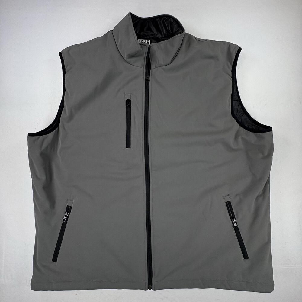 Clique Vest Mens 2XL Gray Quilted Softshell Full Zip Insulated Pockets Outdoor